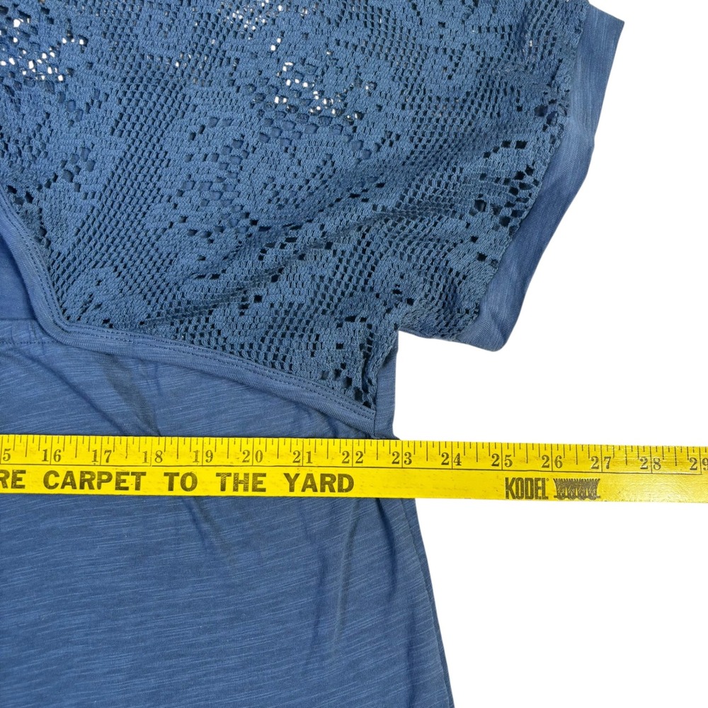 Suzanne Betro Weekend Blue Lace Yoke Cutout Back Tunic Top 2X‎ NWT U2602005 - Picture 7 of 10